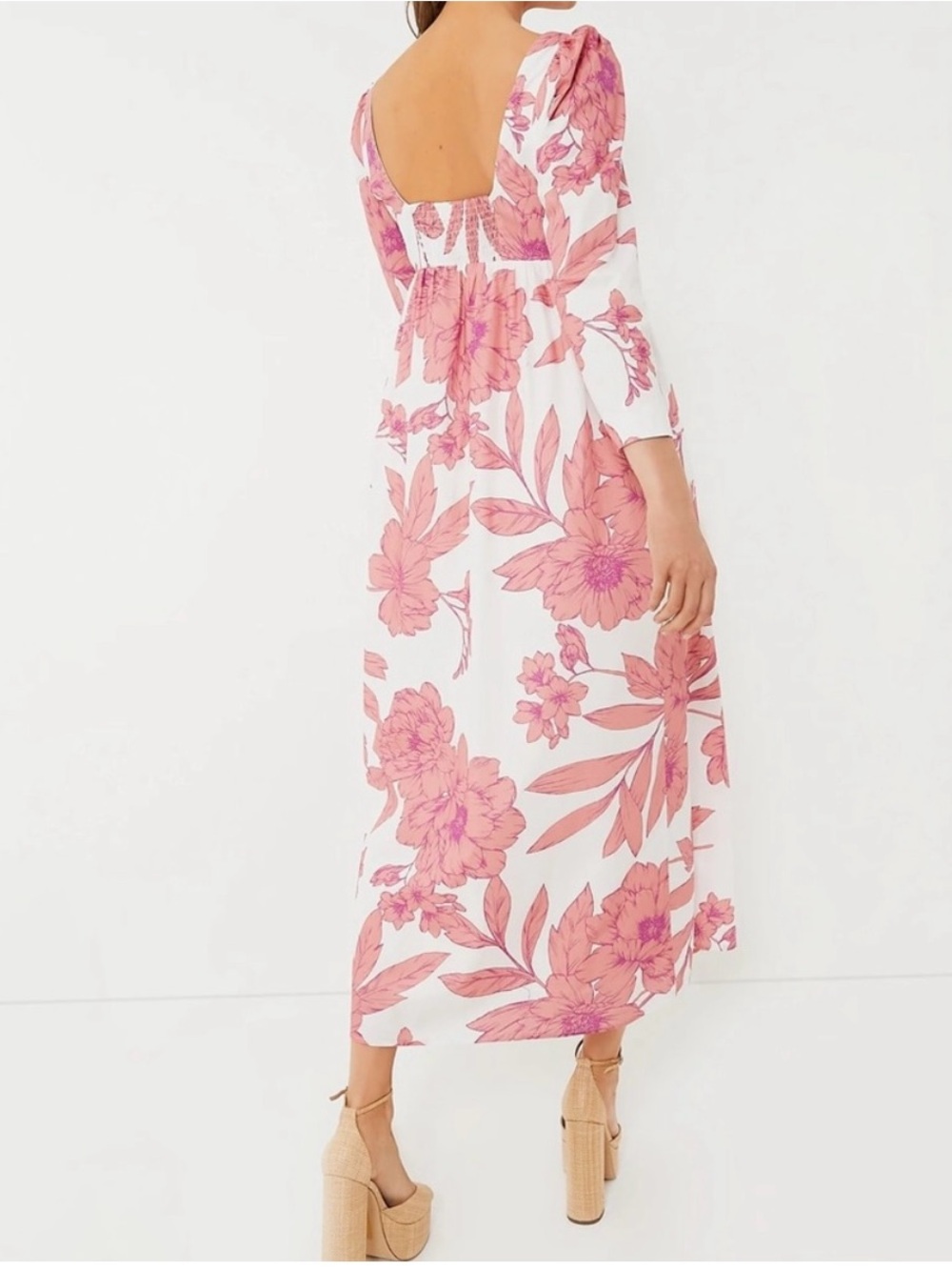 HYACINTH HOUSE Coral Peony Print Carina Maxi Dress SIZE M - Picture 2 of 7